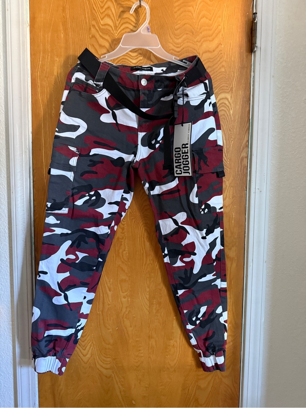 Cargo Jogger Pants - Red Camouflage